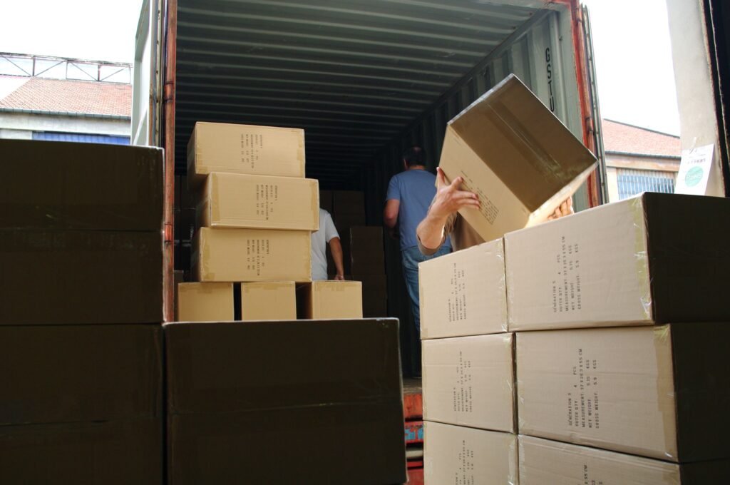 déchargement de camion