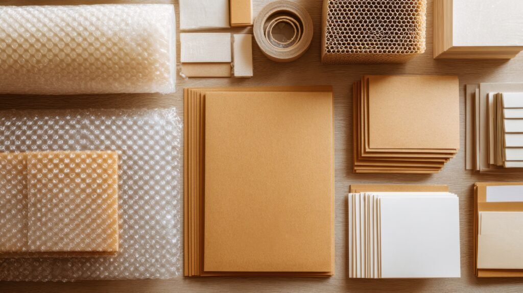 packaging materials arrangement for shipping and e commerce